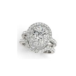 1.88 ctw Certified VS/SI Diamond 2pc Wedding Set Halo 14K White Gold