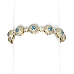 21.22 ctw Intense Blue Diamond Bracelet 18K Yellow Gold