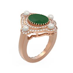 4.78 ctw Emerald & Diamond Ring 18K Rose Gold
