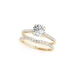 0.55 ctw Certified VS/SI Diamond 2pc Wedding Set 14K Yellow Gold