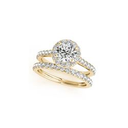 2.01 ctw Certified VS/SI Diamond 2pc Wedding Set Halo 14K Yellow Gold