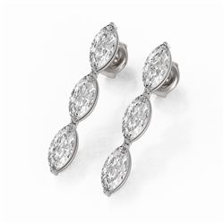 2 ctw Marquise Cut Diamond Designer Earrings 18K White Gold