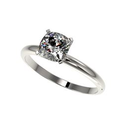 1 ctw Certified VS/SI Quality Cushion Cut Diamond Ring 10K White Gold