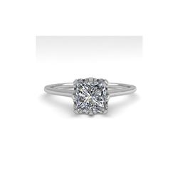 1.0 ctw VS/SI Princess Diamond Engagement Ring 18K White Gold