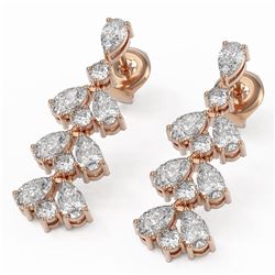 4.42 ctw Pear Diamond Designer Earrings 18K Rose Gold