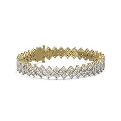 16 ctw Princess Diamond Designer Bracelet 18K Yellow Gold