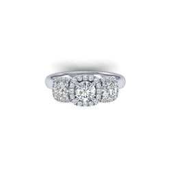 1.55 ctw Certified VS/SI Diamond Solitaire 3 Stone Ring 14K White Gold