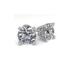 2.0 ctw VS/SI Diamond Stud Designer Earrings 18K White Gold