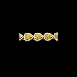 23 ctw Citrine & Micro Pave Bracelet Heart Halo 14K Yellow Gold