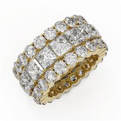 13.62 ctw Princess Cut Diamond Eternity Ring 18K Yellow Gold