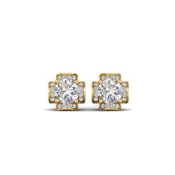 1.85 ctw VS/SI Diamond Art Deco Stud Earrings 18K Yellow Gold