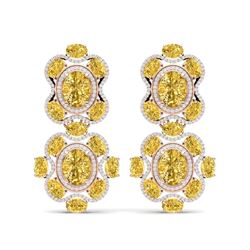 29.21 ctw Canary Citrine & VS Diamond Earrings 18K Rose Gold
