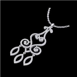 1.60 ctw VS/SI Diamond Micro Pave Designer Necklace 14K White Gold