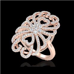 2.25 ctw Micro Pave VS/SI Diamond Designer Ring 14K Rose Gold