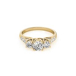 1.33 ctw VS/SI Diamond 3 Stone Ring 18K Yellow Gold