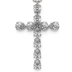 2 ctw Pear Diamond Designer Cross Necklace 18K White Gold