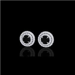 2 ctw Micro Pave VS/SI Diamond Certified Stud Earrings 18K White Gold
