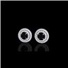 Image 1 : 2 ctw Micro Pave VS/SI Diamond Certified Stud Earrings 18K White Gold