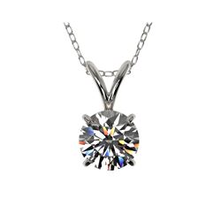 .75 ctw Certified Quality Diamond Solitaire Necklace 10K White Gold