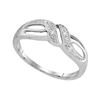 Image 1 : 10kt White Gold Round Diamond Band Ring .02 Cttw