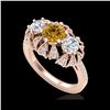 Image 1 : 2.26 ctw Intense Fancy Yellow Diamond Art Deco Ring 18K Rose Gold