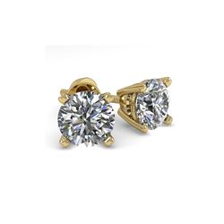 1.02 ctw VS/SI Diamond Stud Designer Earrings 14K Yellow Gold