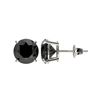 Image 2 : 3.10 ctw Fancy Black Diamond Solitaire Stud Earrings 10K White Gold