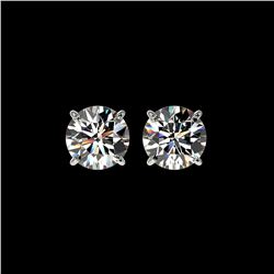 1.94 ctw Certified Quality Diamond Stud Earrings 10K White Gold