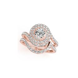 2.48 ctw Certified VS/SI Diamond 2pc Wedding Set Halo 14K Rose Gold