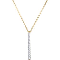 10kt Yellow Gold Round Diamond Stick Drop Fashion Pendant 1/5 Cttw