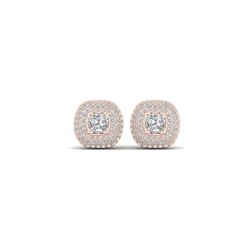 2 ctw Princess VS/SI Diamond Art Deco Micro Earrings 18K Rose Gold