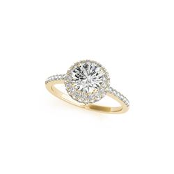 2.15 ctw Certified VS/SI Diamond Halo Ring 18K Yellow Gold