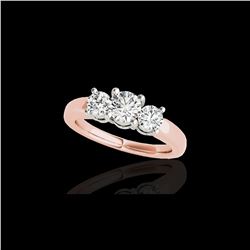 2 ctw Certified Diamond 3 Stone Solitaire Set Ring 10K Rose Gold