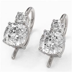 1.25 ctw Cushion Cut Diamond Designer Earrings 18K White Gold