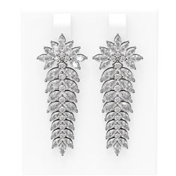 10.2 ctw Diamond Earrings 18K White Gold