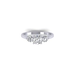 1.37 ctw Certified VS/SI Diamond Art Deco 3 Stone Ring 18K White Gold