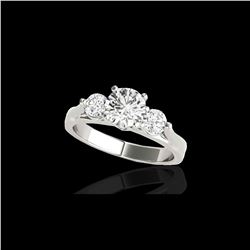 1.75 ctw Certified Diamond 3 Stone Ring 10K White Gold