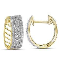 10kt Yellow Gold Round Channel-set Diamond Hoop Earrings 5/8 Cttw