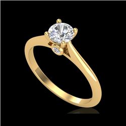 0.56 ctw VS/SI Diamond Solitaire Art Deco Ring 18K Yellow Gold