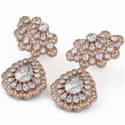 10.68 ctw Pear Cut Diamond Designer Earrings 18K Rose Gold
