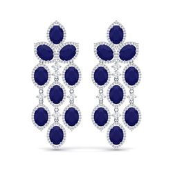 26.15 ctw Sapphire & VS Diamond Earrings 18K White Gold