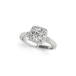 1.08 ctw Certified VS/SI Diamond Halo Ring 18K White Gold