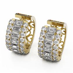 13.36 ctw Emerald Cut Diamond Earrings 18K Yellow Gold