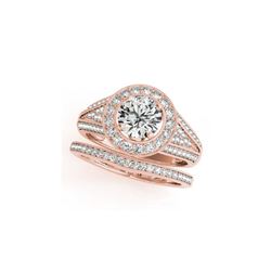 2.32 ctw Certified VS/SI Diamond 2pc Wedding Set Halo 14K Rose Gold