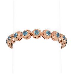9.9 ctw Intense Blue Diamond Bracelet 18K Rose Gold