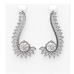 7.1 ctw Diamond Earrings 18K White Gold