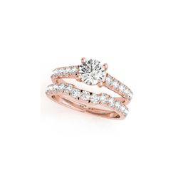 1.97 ctw Certified VS/SI Diamond 2pc Set Ring Wedding 14K Rose Gold