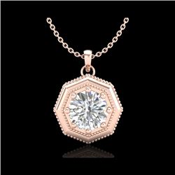 0.75 ctw VS/SI Diamond Solitaire Art Deco Stud Necklace 18K Rose Gold