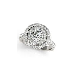 2.25 ctw Certified VS/SI Diamond Halo Ring 18K White Gold