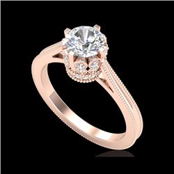 1.14 ctw VS/SI Diamond Solitaire Art Deco Ring 18K Rose Gold